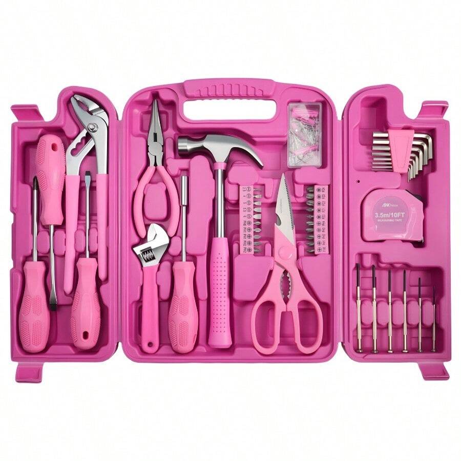 136-Piece Pink Household Tool Kit
