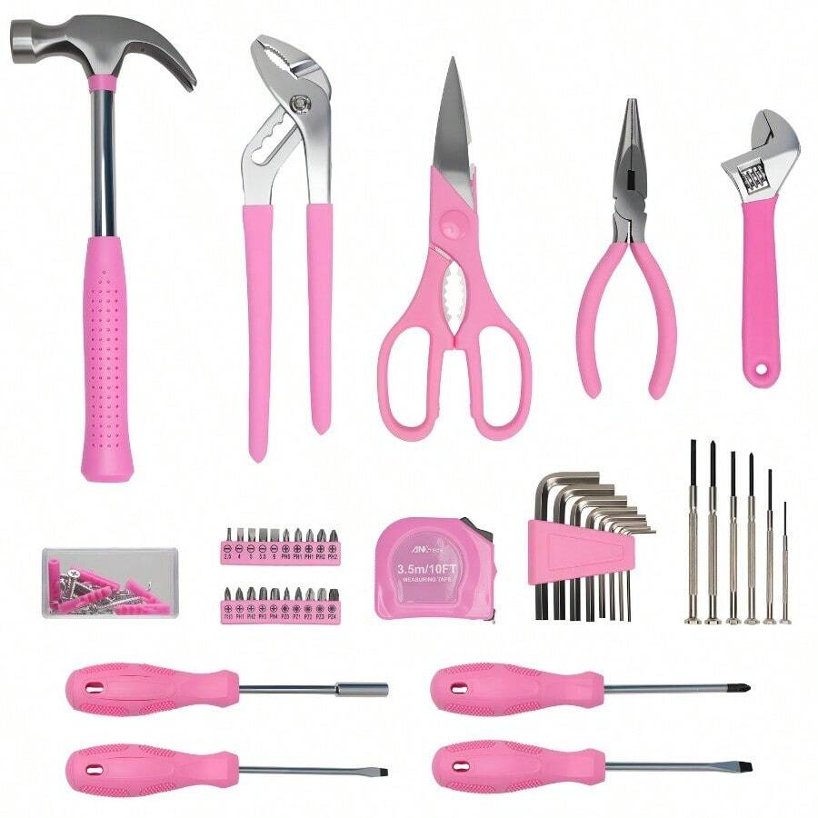 136-Piece Pink Household Tool Kit