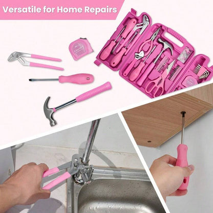 136-Piece Pink Household Tool Kit