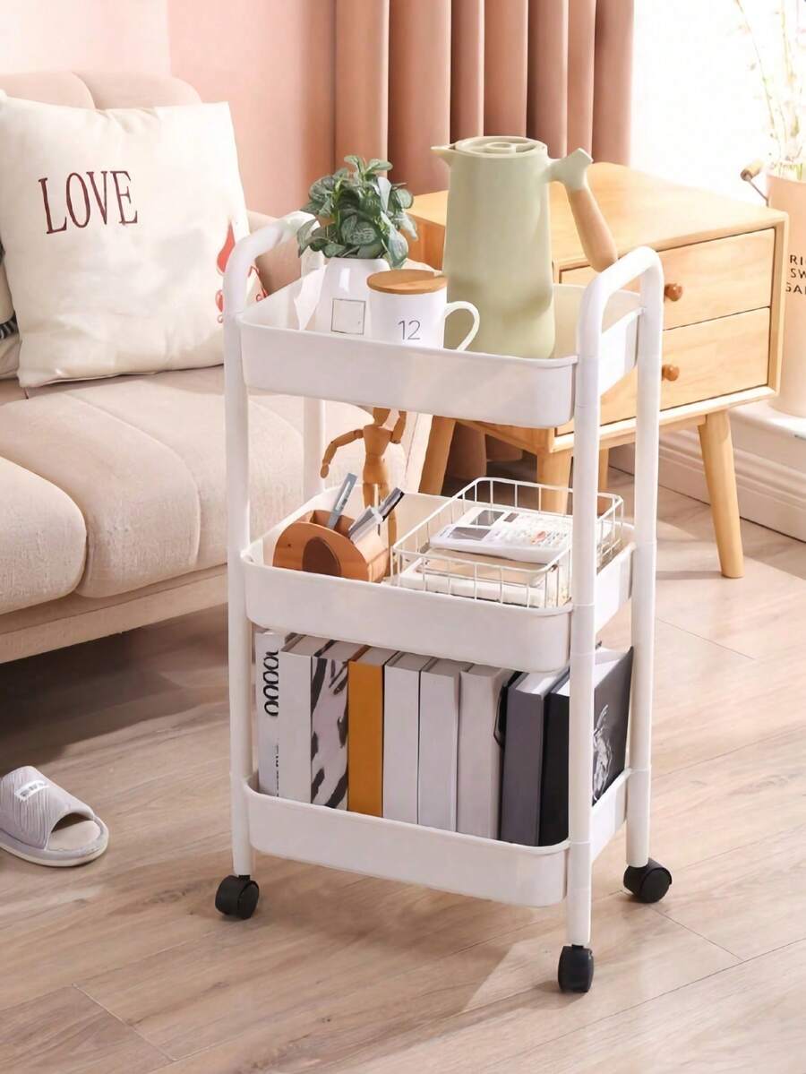 Rolling Storage Cart — Black or White