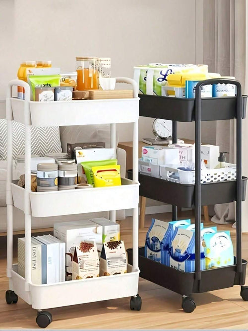 Rolling Storage Cart — Black or White