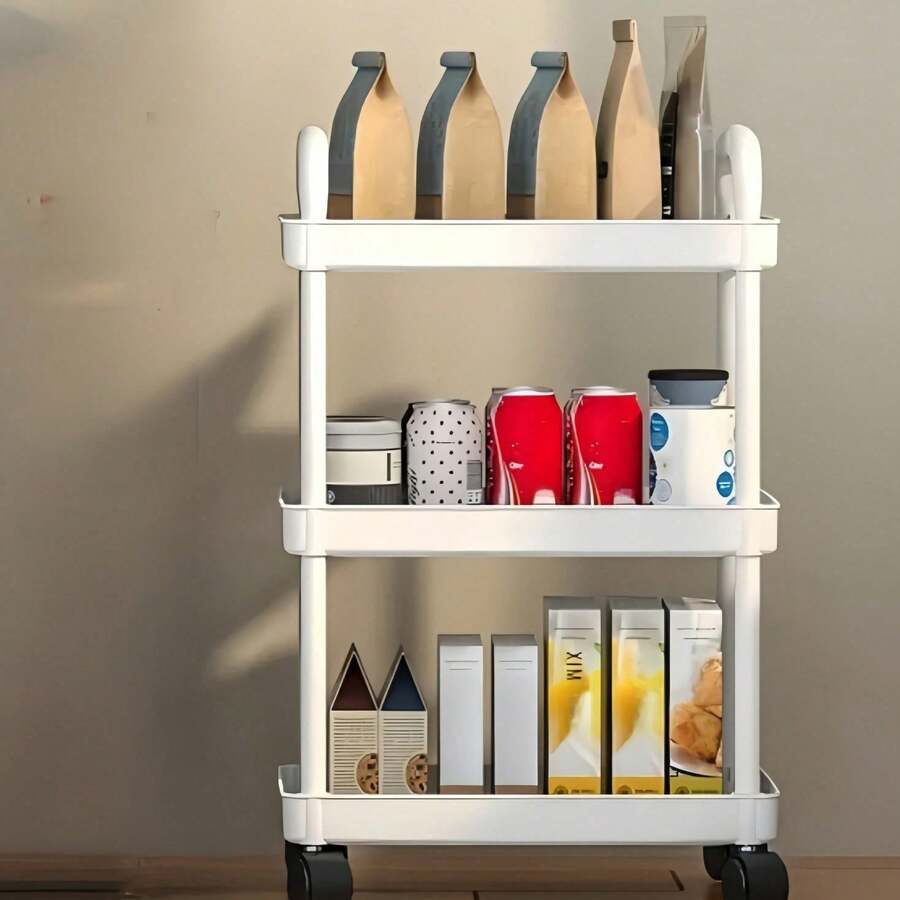 Rolling Storage Cart — Black or White