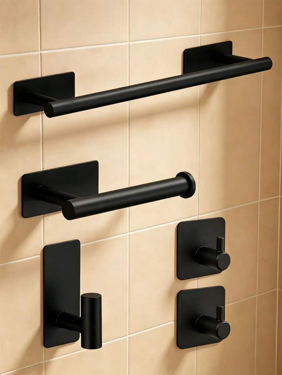 Five-Piece Bathroom Rail & Hook Set