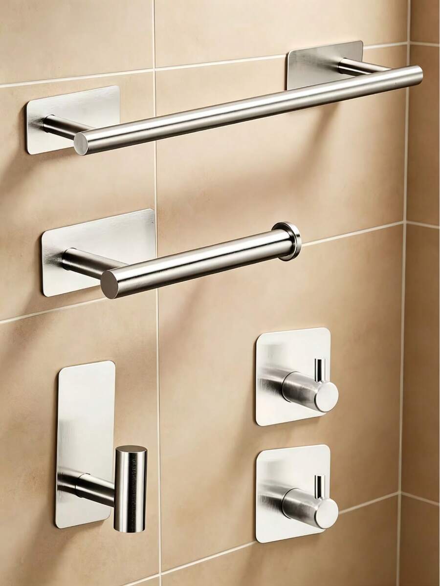 Five-Piece Bathroom Rail & Hook Set