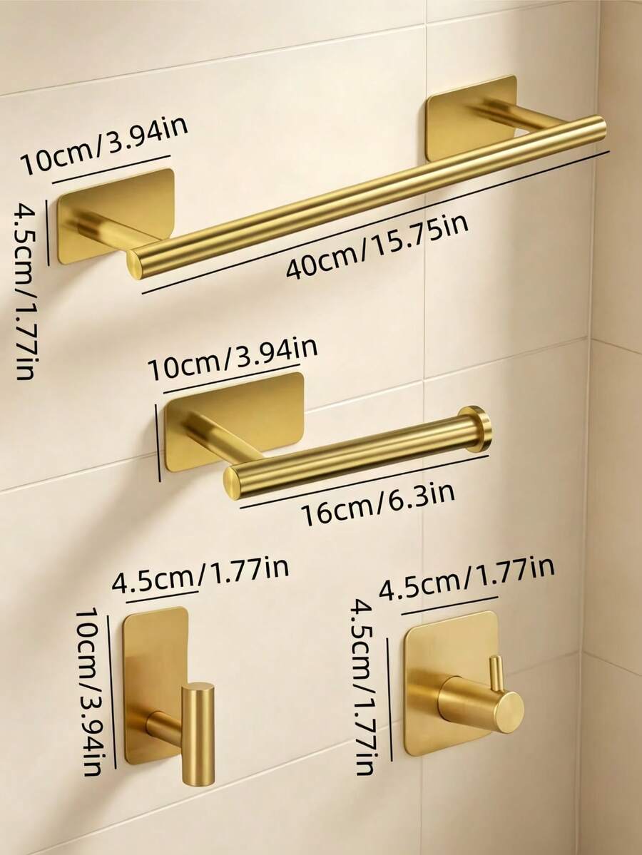 Five-Piece Bathroom Rail & Hook Set