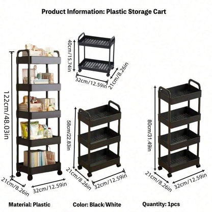 Rolling Storage Cart — Black or White