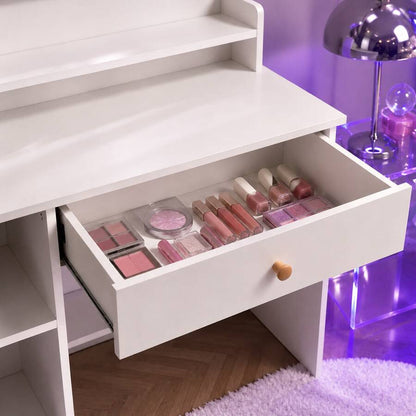 LED Mirror Vanity with Drawers & Shelves